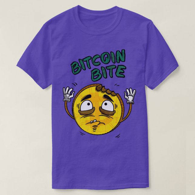 Toon Coin för Bitcoin Bita Cryptocurrency Retro T Shirt (Design framsida)