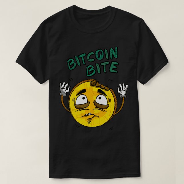 Toon Coin för Bitcoin Bita Cryptocurrency Retro T Shirt (Design framsida)
