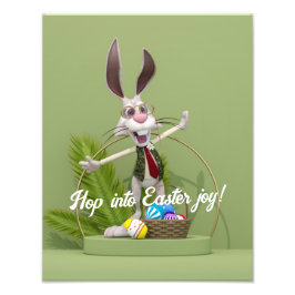 Toon Rabbit Uppträdande nära Påskägg Fototryck