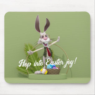 Toon Rabbit Uppträdande nära Påskägg Musmatta
