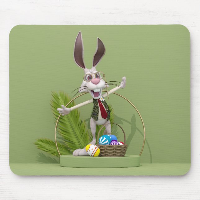 Toon Rabbit Uppträdande nära Påskägg Musmatta (Framsidan)