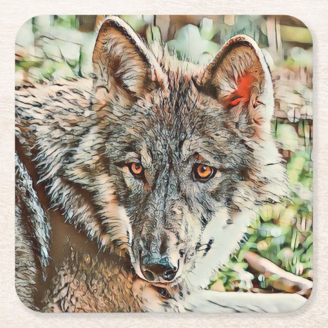 toony-varg underlägg papper kvadrat (Framsidan)