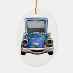 Toot! Toot! Cute Little Tecknad Car Julgransprydnad Keramik