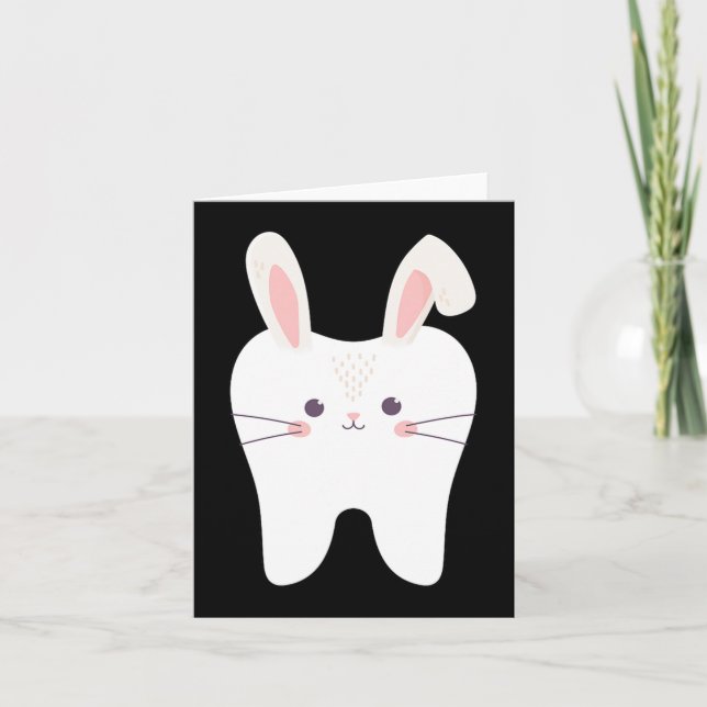 Tooth Bunny Dentist Påsk Dental Istant Påsk Da Kort (Framsida)