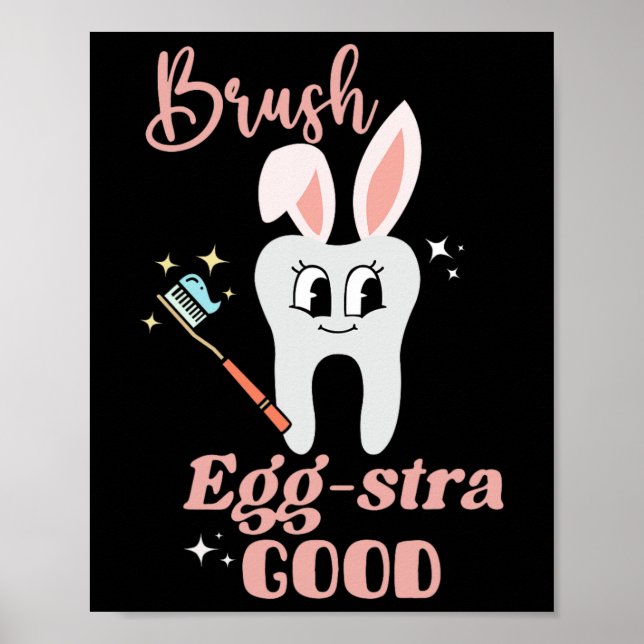 Tooth Bunny Dentist Påsk Dental Istant Påsk Da Poster (Framsidan)