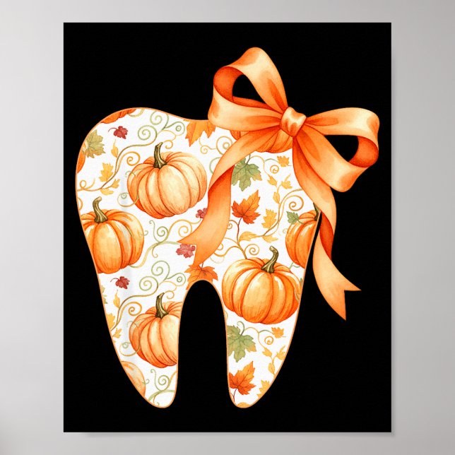 Tooth Coquette Bow Dentist Thanksgiving Dental Ist Poster (Framsidan)