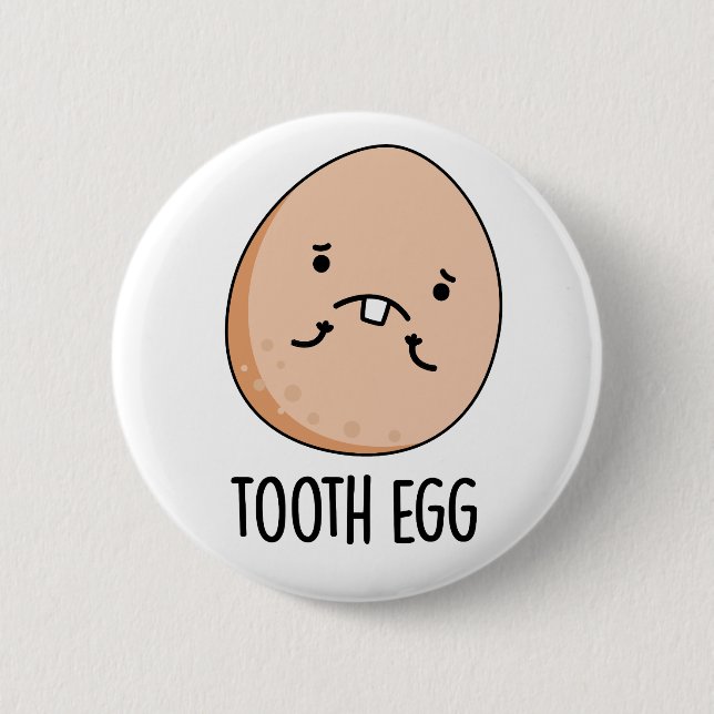 Tooth Egg Funny Dental Toothache Pun Knapp (Framsida)