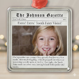 Tooth Fairy Borttappad First Tooth Milestone Keeps Julgransprydnad Metall