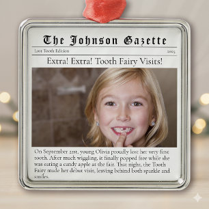 Tooth Fairy Borttappad First Tooth Milestone Keeps Julgransprydnad Metall