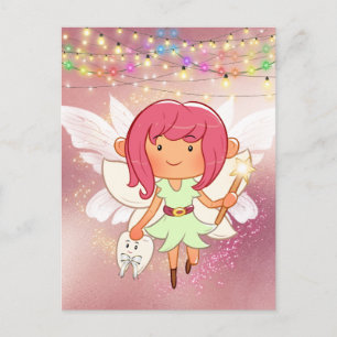Tooth Fairy brev Flickprinsessa guld ram post Vykort