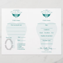 Tooth Fairy Brev & Receipt Teal