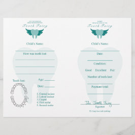 Tooth Fairy Brev & Receipt Teal