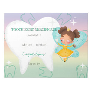 Tooth Fairy Fe-certifikat Anteckningsblock