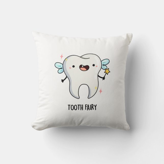 Tooth Fairy Funny Tooth Pun Kudde (Framsida)