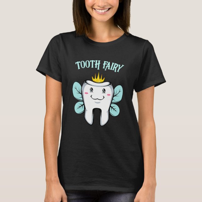 Tooth Fairy Halloween Costume for Dental Assistan T Shirt (Framsida)