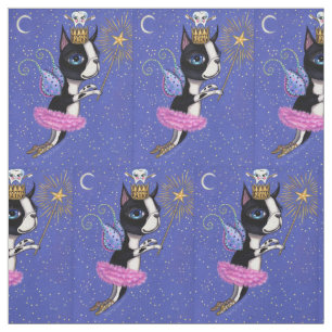 Tooth Fairy Hund Boston Terrier Rosa Tutu Krona Tyg