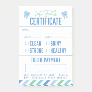 Tooth Fairy Keepsak Certificate Boy Post-it Block