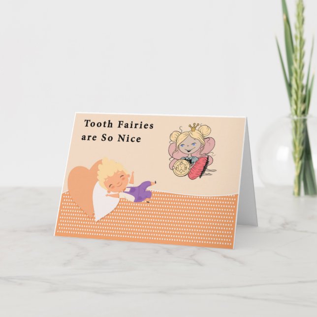 Tooth Fairy Lämnar pengar för Young Boy Kort (Framsida)