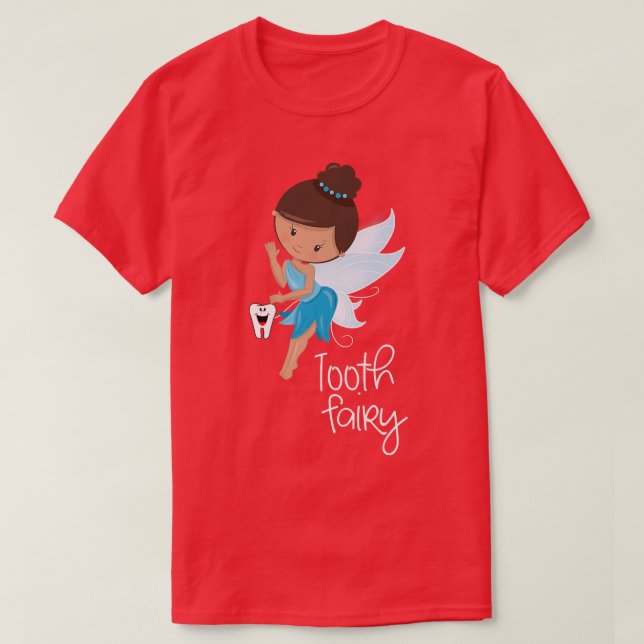 Tooth Fairy Lycklig Teeth Cute T Shirt (Design framsida)