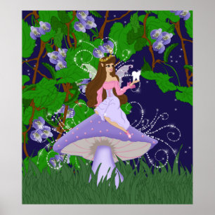 Tooth Fairy Princess på Lila Mushroom Poster