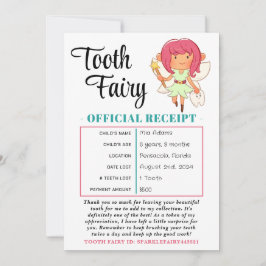 Tooth Fairy Receiot Tooth Loss Certificate Inbjudningar