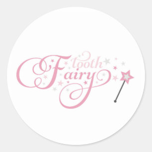 Tooth Fairy rosa Runt Klistermärke