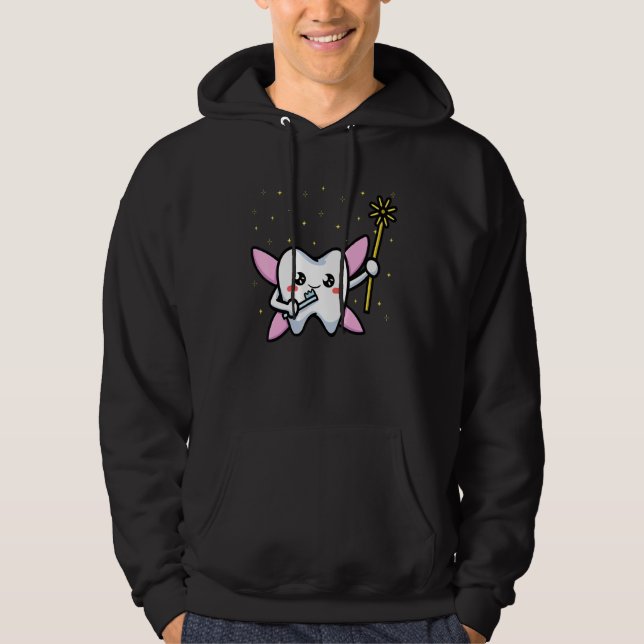 Tooth Fairy Toothe Brush Dental Hygienist Dentists Hoodie (Framsida)