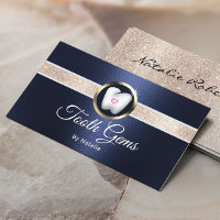 Tooth Gems Modern Navy Blue Dental Beauty Salon