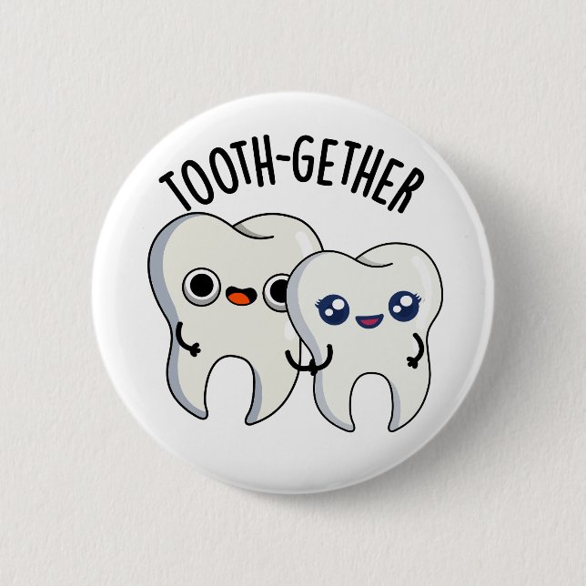 Tooth-gether Funny Tooth Pun  Knapp (Framsida)