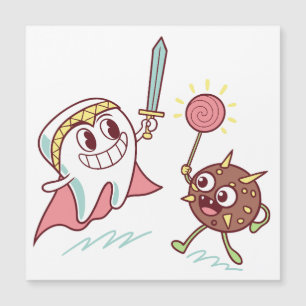 Tooth Hero vs Bacteria Monster Roligt Dental Teckn
