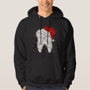 Tooth Ljus Santa Hat jul Dentist Dental as as Hoodie