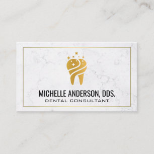 Tooth Tandvård Logotyp Marble Affärskort Visitkort