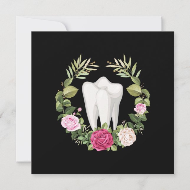 Tooth Teeth Flowers Dentist Dental Doktor Gift Inbjudningar (Framsida)