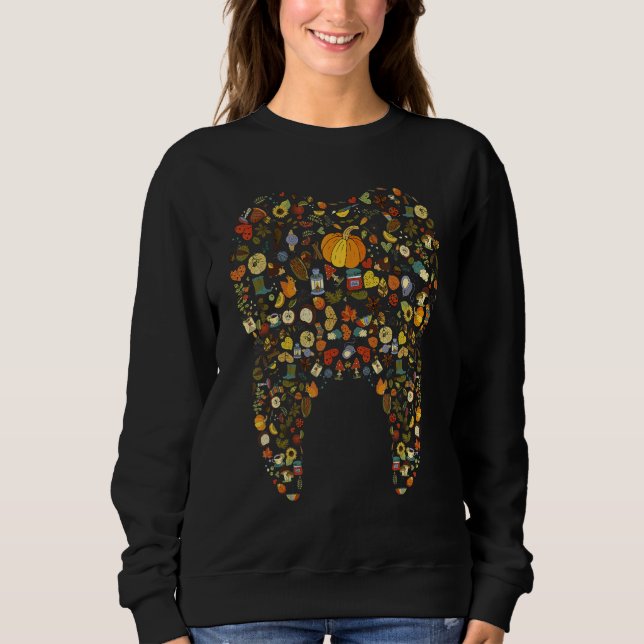 Tooth Teeth Happy Fall Y'all Dental Dentist Thanks T Shirt (Framsida)