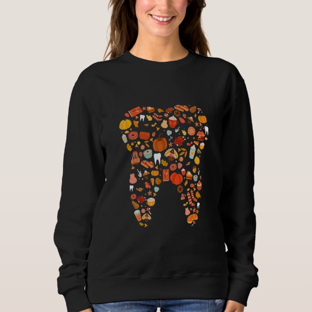 Tooth Teeth Happy Fall Y'all Dental Dentist Thanks T Shirt (Framsida)