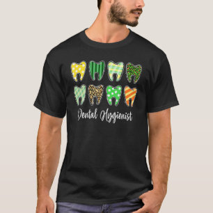 Tooth Teeth Leopard Play Dental Hygienist St Patr T Shirt