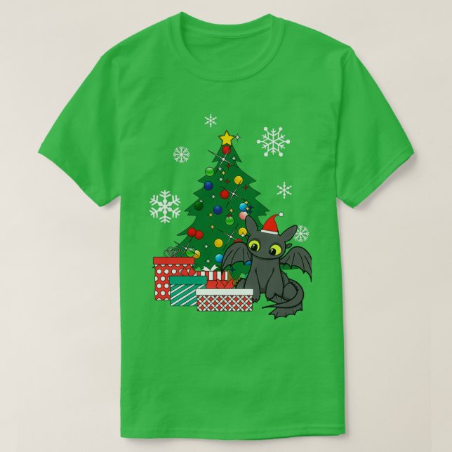 Toothless Around The Christmas T Shirt (Design framsida)