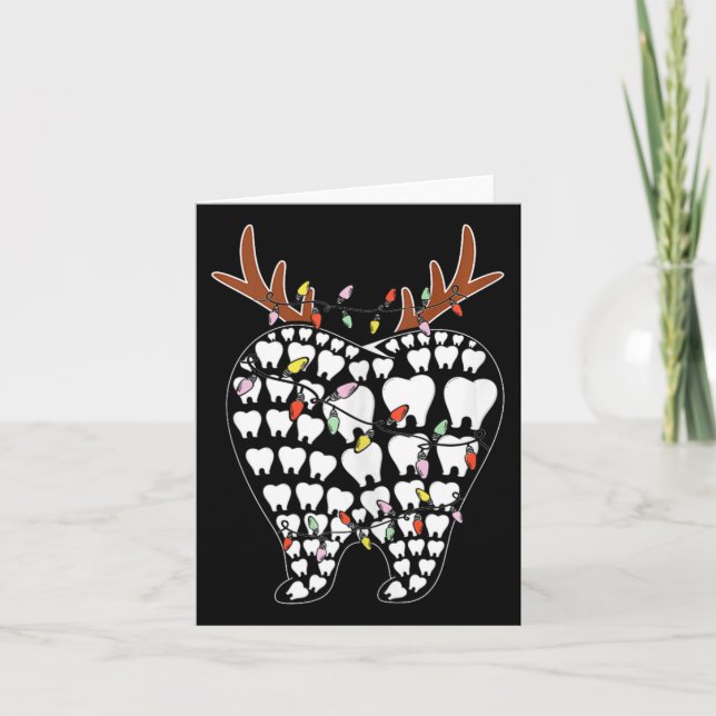 Toothmas Tooth Santa Reindeer Julafton Dentist Chr Kort (Framsida)