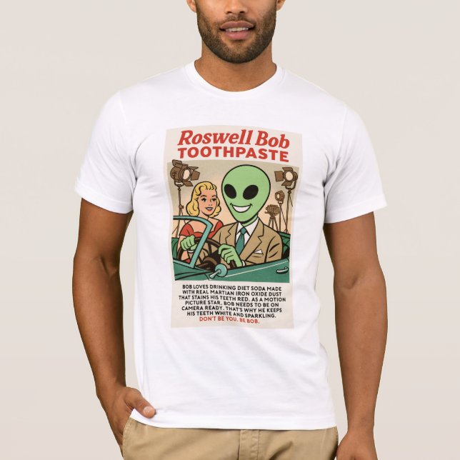 Toothpaste Roswell Utomjordingars Movie Star 1950' T Shirt (Framsida)