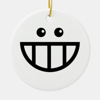 Toothy ansikte julgransprydnad keramik
