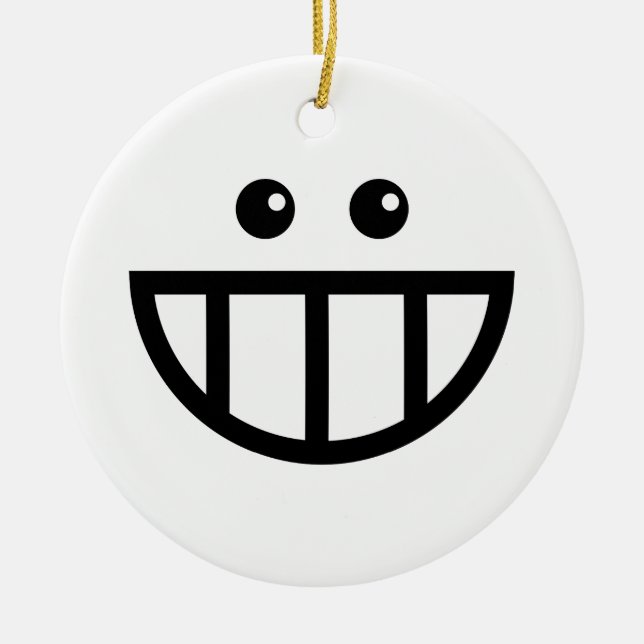 Toothy ansikte julgransprydnad keramik (Framsidan)