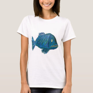Toothy Blue fish shirt T Shirt