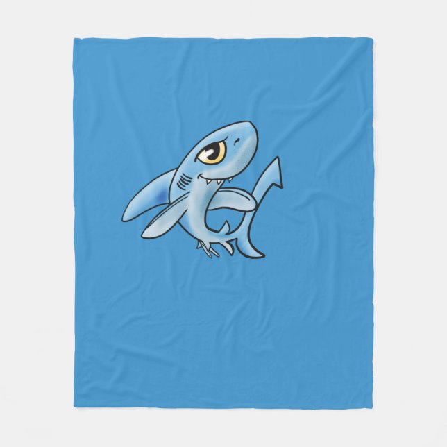 Toothy Flin Shark Fleece Blanket (Framsidan)