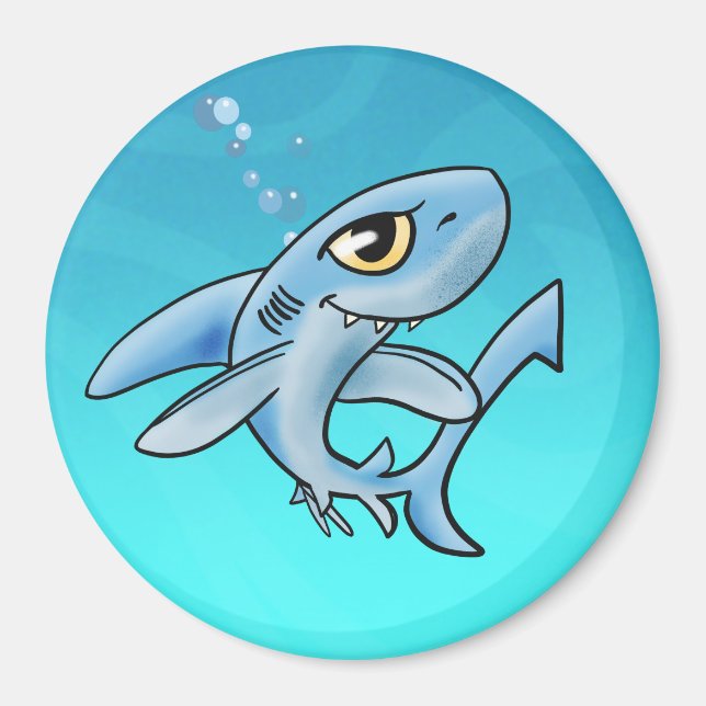 Toothy Flin Tecknad Shark Magnet (Framsidan)