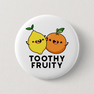 Toothy Fruktig Funny Fruit Pun Knapp