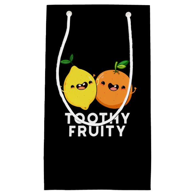 Toothy Fruktig Funny Fruit Pun Mörk BG (Framsidan)