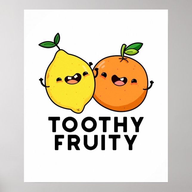 Toothy Fruktig Funny Fruit Pun Poster (Framsidan)