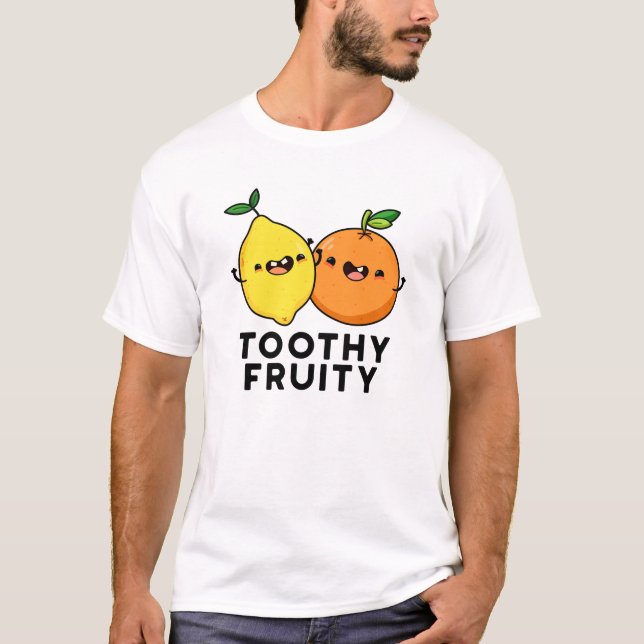 Toothy Fruktig Funny Fruit Pun T Shirt (Framsida)