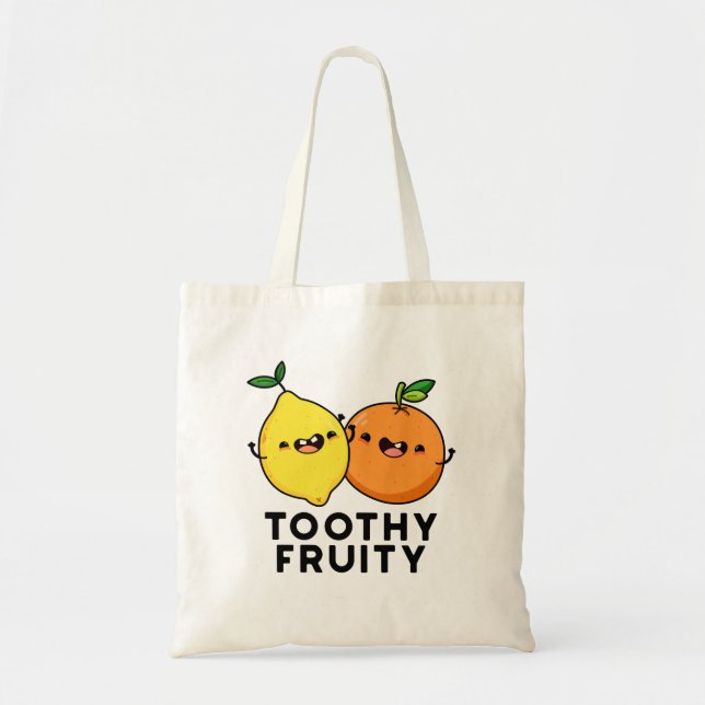 Toothy Fruktig Funny Fruit Pun Tygkasse (Framsidan)