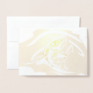 Toothy Grinning Shark Foil Card Folierat Kort